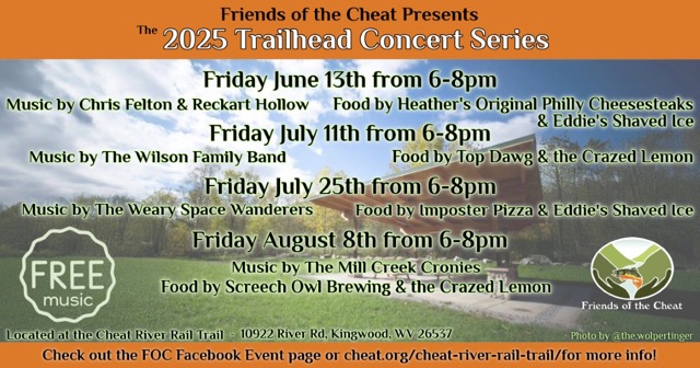 Cheat River Trailhead Community Concert Series: The Mill Creek Cronies